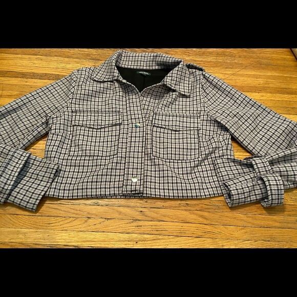 Wild Fable purple plaid cropped jacket - Picture 2 of 3